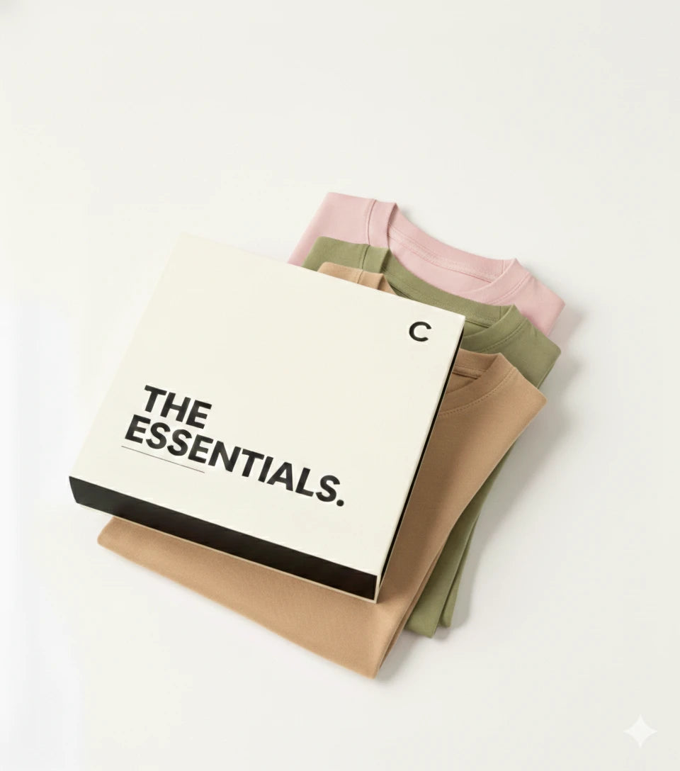 Kit 3 T-Shirts Essenciais em Algodão